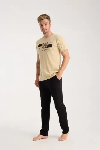 Akbeniz Men's Fair Skin Tone Short Sleeve Pajama Set - AKBENIZ (1)