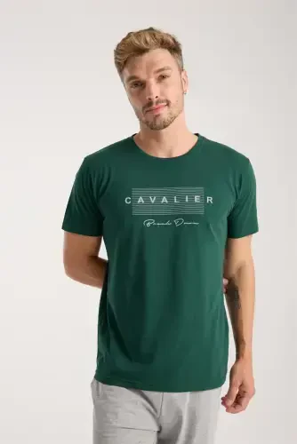 Akbeniz Men's Green Short Sleeve Pajama Set - 6