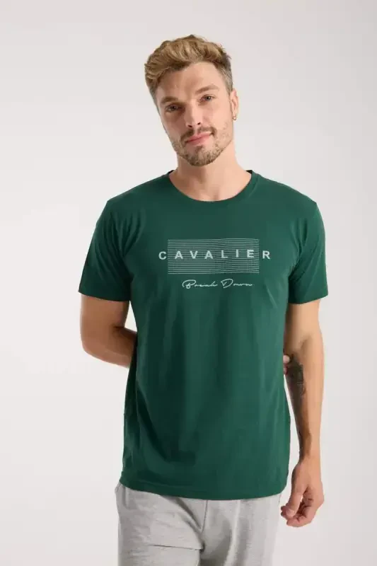 Akbeniz Men's Green Short Sleeve Pajama Set - 6