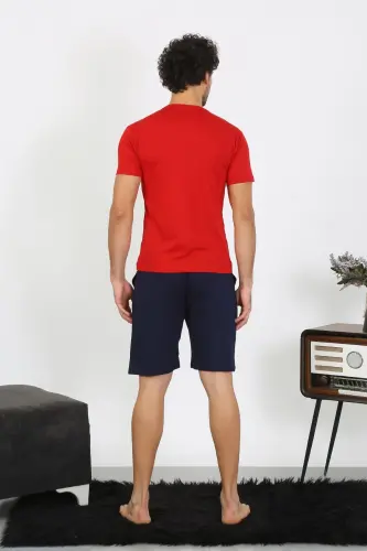 Akbeniz Men's Knitted Red 3-Piece Pajama Set 6848 - 10