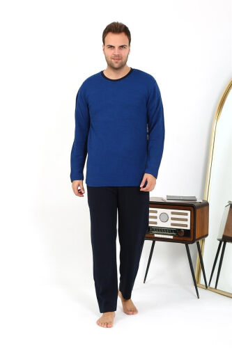 Akbeniz Men's Long Sleeve Cotton Pajama Set 6863 Saks - Akbeniz (1)