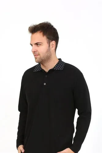 Akbeniz Men's Long Sleeve Cotton Single Top Pajamas T-shirt 6871 Black - Akbeniz