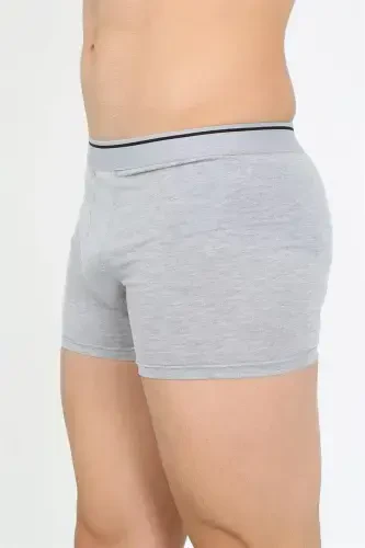 Akbeniz Men's Plus Size Cotton Lycra Boxer Gray 40134 - 1