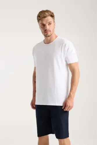 Akbeniz Men's Pocket Lacoste Cotton Jersey Shorts Navy Blue - AKBENIZ (1)