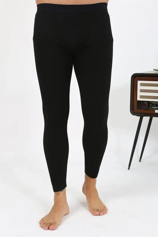 Akbeniz Men's Thermal Tights Winter Single Bottom Inner Black 27552 - AKBENIZ