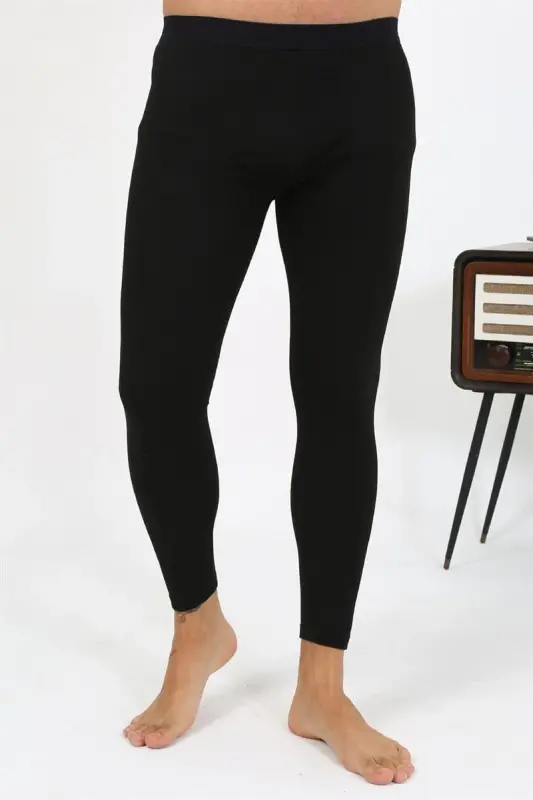 Akbeniz Men's Thermal Tights Winter Single Bottom Inner Black 27552 - 6