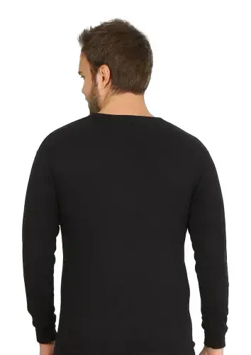 Akbeniz Men's Thermal Top Winter Underwear Black 6869 - 2