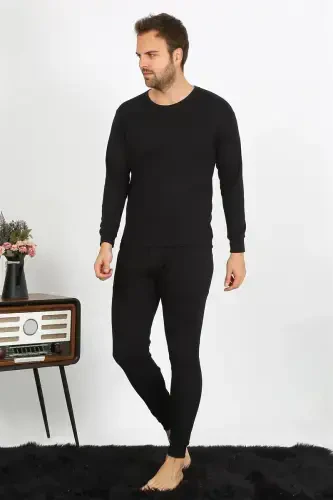 Akbeniz Men's Thermal Winter Underwear Set Black 6868 - AKBENIZ (1)