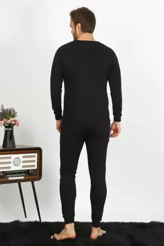 Akbeniz Men's Thermal Winter Underwear Set Black 6868 - 3