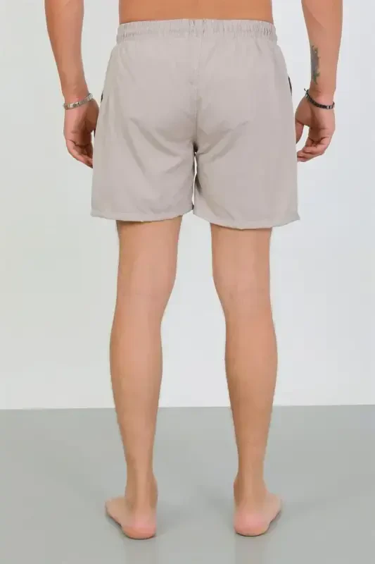 Akbeniz Men's Zipper Pocket Swim Shorts Beige - 6