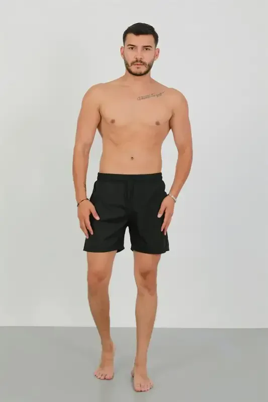 Akbeniz Men's Zipper Pocket Swim Shorts Black - 2