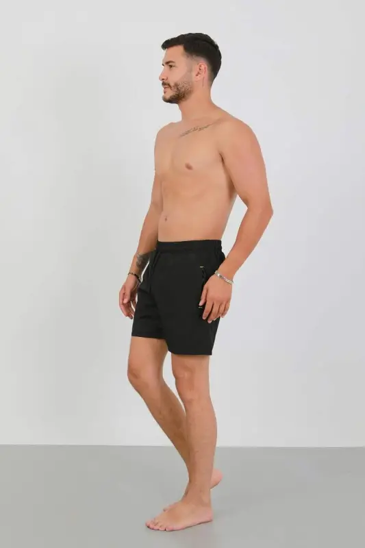 Akbeniz Men's Zipper Pocket Swim Shorts Black - 3