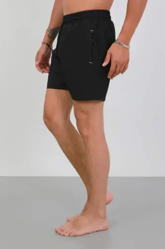 Akbeniz Men's Zipper Pocket Swim Shorts Black - 4