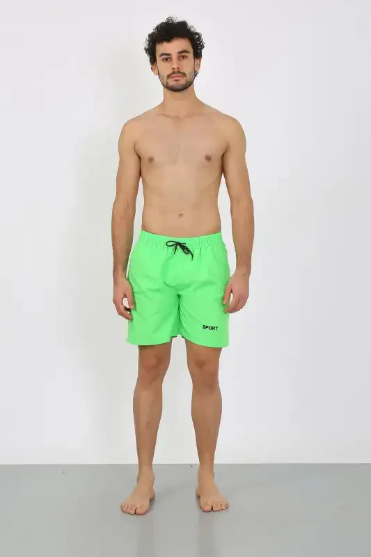 Akbeniz Men's Zipper Pocket Swim Shorts Pistachio Green 27485 - AKBENIZ