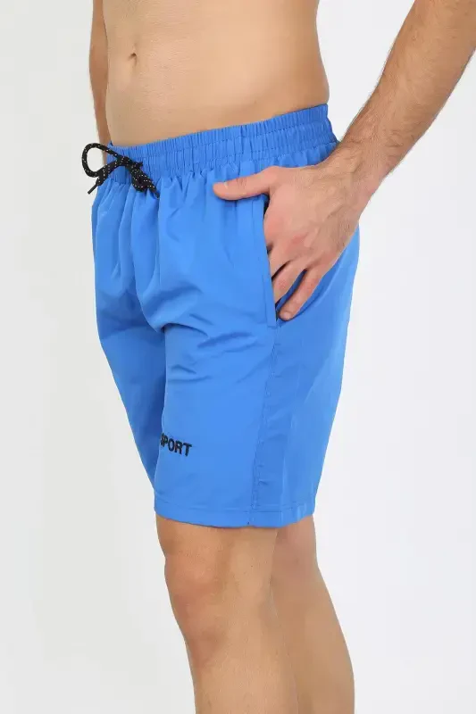 Akbeniz Men's Zipper Pocket Swim Shorts Sax 27485 - 5