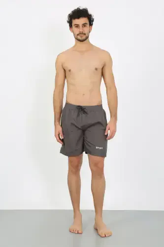 Akbeniz Men's Zipper Pocket Swim Shorts Smoked 27485 - 4
