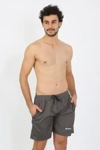 Akbeniz Men's Zipper Pocket Swim Shorts Smoked 27485 - 5