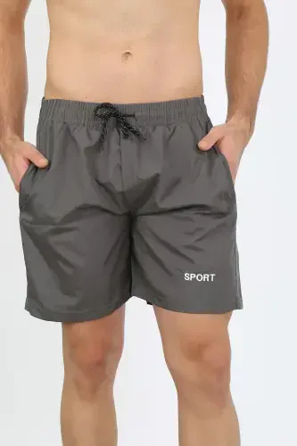 Akbeniz Men's Zipper Pocket Swim Shorts Smoked 27485 - 6