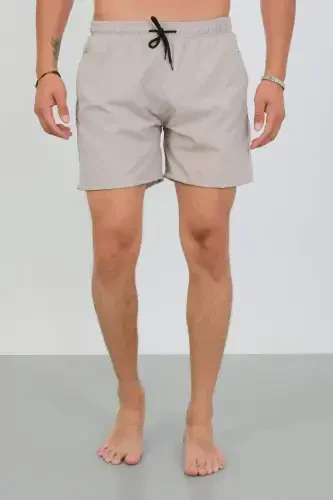 Akbeniz Men's Zippered Pocket Swim Shorts Beige - 5