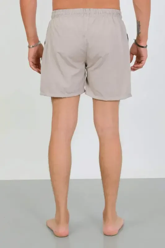 Akbeniz Men's Zippered Pocket Swim Shorts Beige - 6