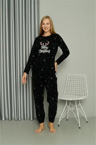 Akbeniz Merry Christmas Welsoft Polar Women's Pajama Set 8514 - 6