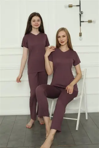 Akbeniz Mother Daughter Family Knitted Pajamas Set Sold Separately. Prices are Different 50106 - 2