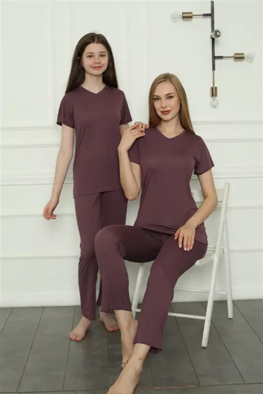 Akbeniz Mother Daughter Family Knitted Pajamas Set Sold Separately. Prices are Different 50106 - 2