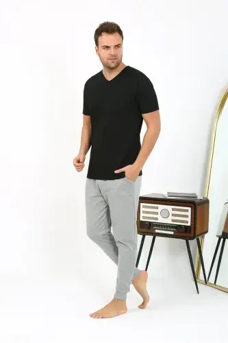 Акбениз Мужской Хлопок Один Низ Пижамы Серый 27551 