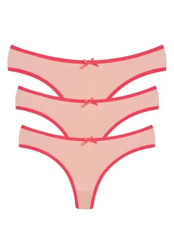 Akbeniz Pamukli 3 ta Tanga Trusik Kukum 40251 - 1