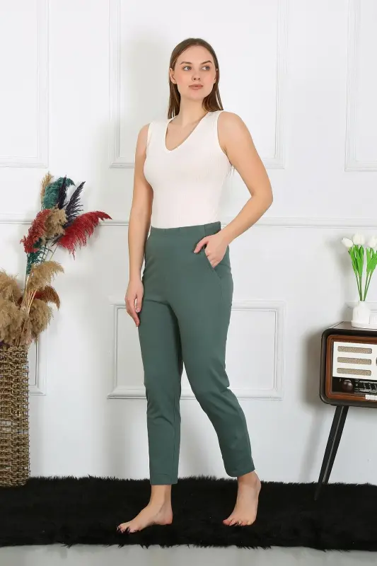Akbeniz Pamuklu Haki Tek Alt Pijama 27523 - AKBENIZ