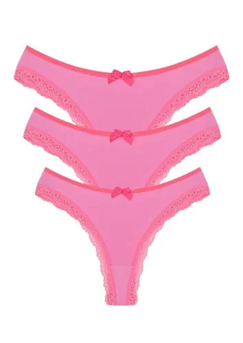 Akbeniz Paxta Tanga Ichki Kiyim 3dona pushti rangda 40251 - AKBENIZ