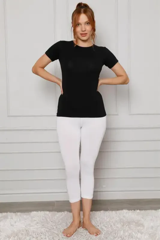 Akbeniz Penye Likralı Diz Altı Tayt 5873P - AKBENIZ