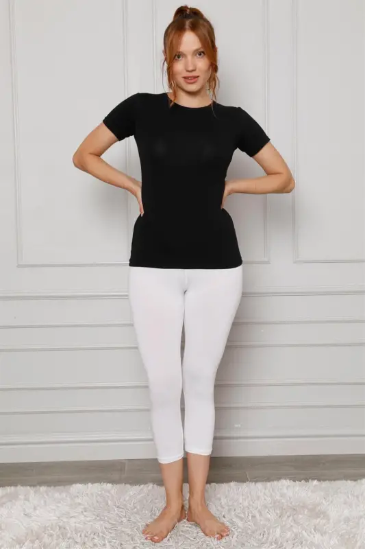 Akbeniz Penye Likralı Diz Altı Tayt 5873P - 1