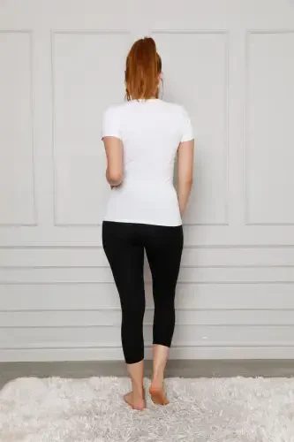 Akbeniz Penye Likralı Diz Altı Tayt 5875P - 3