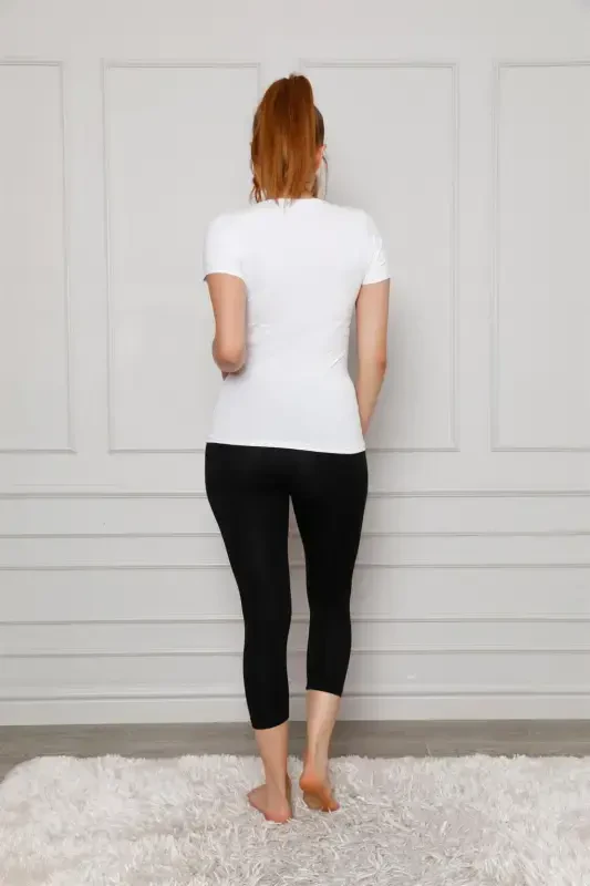 Akbeniz Penye Likralı Diz Altı Tayt 5875P - 3