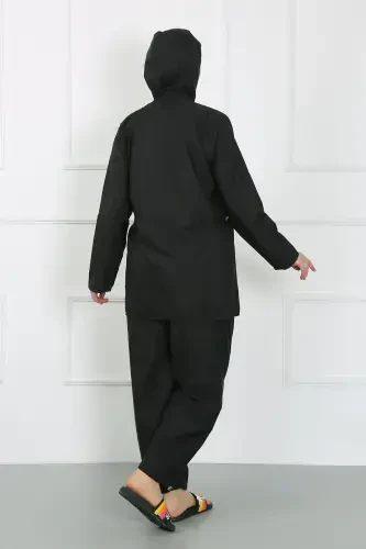 Akbeniz Plus Size Hijab Plus Size Swimsuit Black 44010 - 6