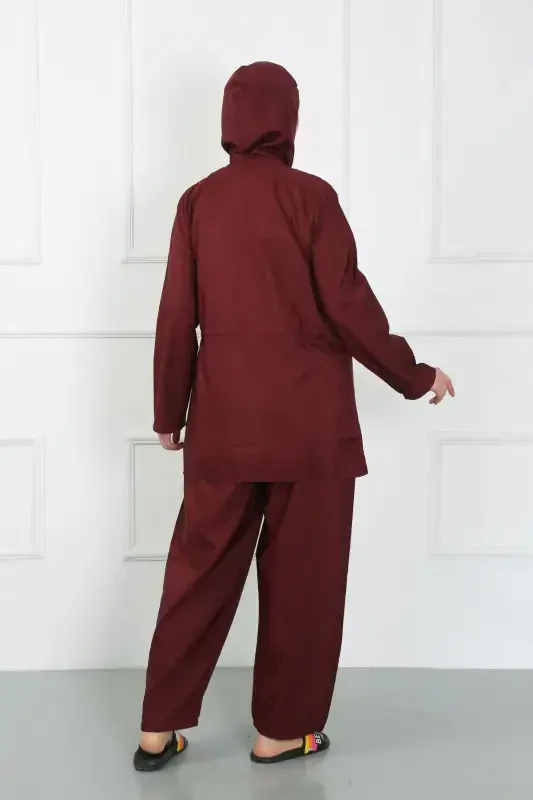 Akbeniz Plus Size Islamic Swimsuit Burgundy 44010 - 5