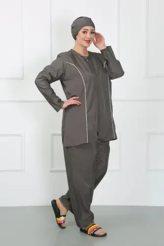 Akbeniz Plus Size Islamic Swimsuit Grey 44010 