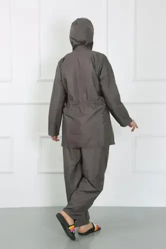 Akbeniz Plus Size Islamic Swimsuit Grey 44010 - 2