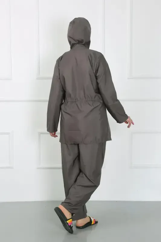 Akbeniz Plus Size Islamic Swimsuit Grey 44010 - 2