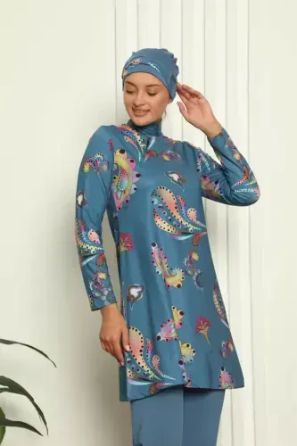 Акбениз Полный Комплект Для Плавания с Цифровым Принтом 31043 - 1