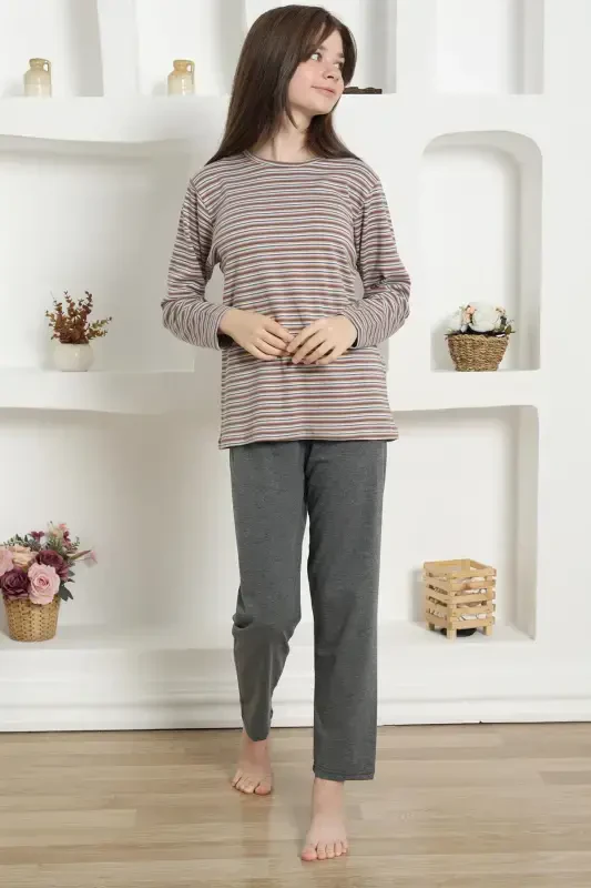 Akbeniz Qiz bolalar Penye Pijama Takımı 20424 - AKBENIZ