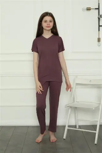 Akbeniz Qiz bolalar penye pijama to'plami 20399 - 1