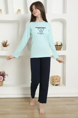 Akbeniz Qiz Bolalar Penye Pijama To'plami 20421 - AKBENIZ (1)