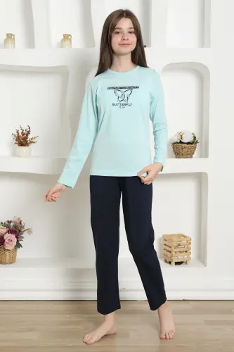 Akbeniz Qiz Bolalar Penye Pijama To'plami 20421 - 6