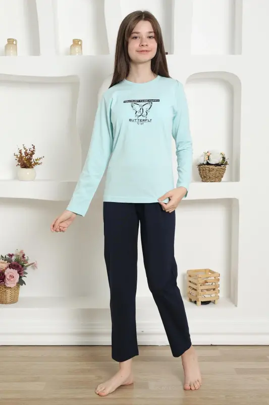 Akbeniz Qiz Bolalar Penye Pijama To'plami 20421 - 6