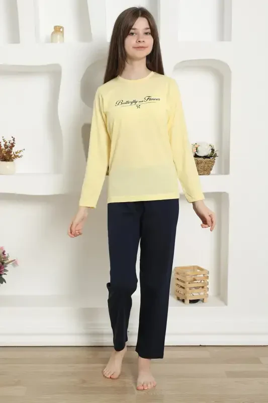 Akbeniz Qiz bolalar penye pijama to'plami 20422 - 7