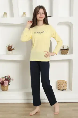 Akbeniz Qiz bolalar penye pijama to'plami 20422 - 8