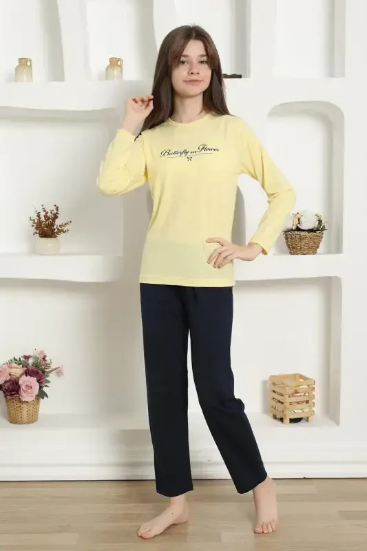 Akbeniz Qiz bolalar penye pijama to'plami 20422 - 8