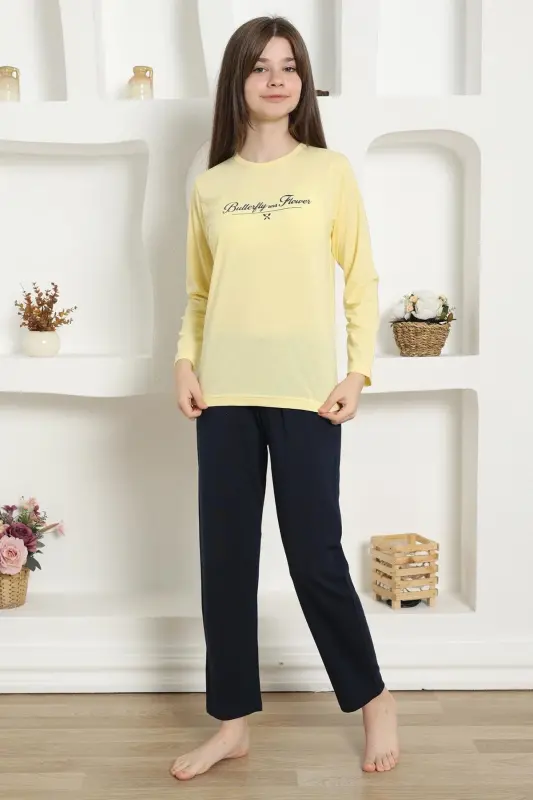 Akbeniz Qiz bolalar penye pijama to'plami 20422 - 5